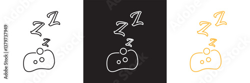 Zzz sleep snore icons .   Design for websites, mobile interfaces, presentations, and visual branding. Vector illustration. isolated on white and black background. EPS 10 