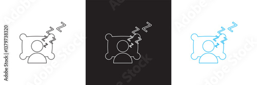 Zzz sleep snore icons .   Design for websites, mobile interfaces, presentations, and visual branding. Vector illustration. isolated on white and black background. EPS 10 