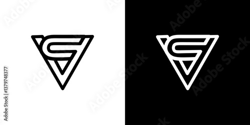 Creative Logo Letter CV, VC with Abstract, Illustration, Design Inspiration, Vector, Icon