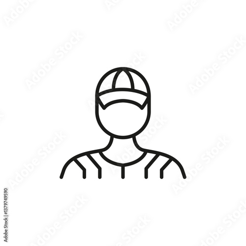 Player icon. Simple baseball player icon for social media, app, and web design. Vector illustration.