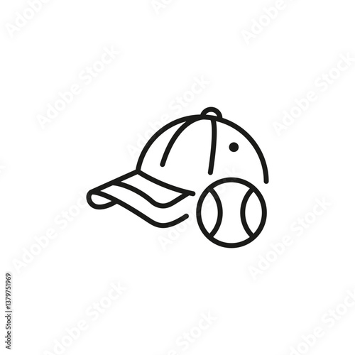 Baseball hat and ball icon. Simple baseball hat icon for social media, app, and web design. Vector illustration.