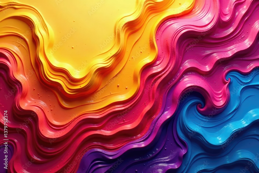Fototapeta premium Abstract swirling paint texture in vibrant hues, artwork, wallpaper, graphic