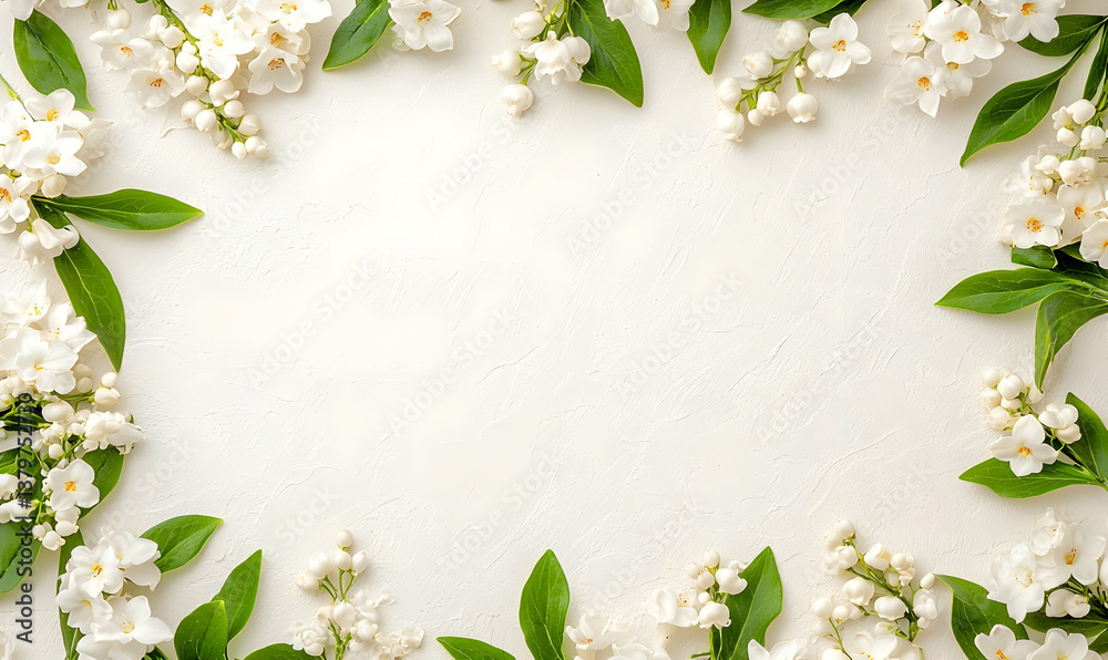 Fresh and Timeless Botanical Design with White Flowers and Leaves Fresh and Timeless Botanical Design with White Flowers and Leaves