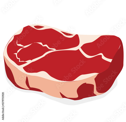 Raw beef stake vector set