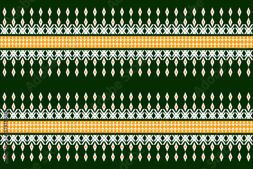 Ethnic textile design with ornamental and geometric patterns