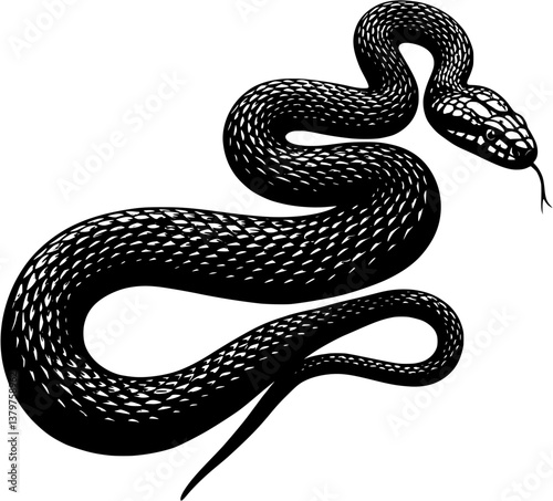 Silhouette of a snake vector logo illustration 
