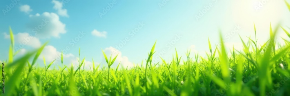 Softly swaying blades of grass stretch towards the sky amidst a gentle breeze, natural beauty , sunny day Softly swaying blades of grass stretch towards the sky amidst a gentle breeze, natural beauty , sunny day