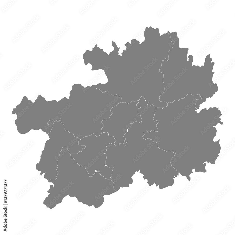 Fototapeta premium High Quality map of Guizhou is a province of China, with borders of the divisions