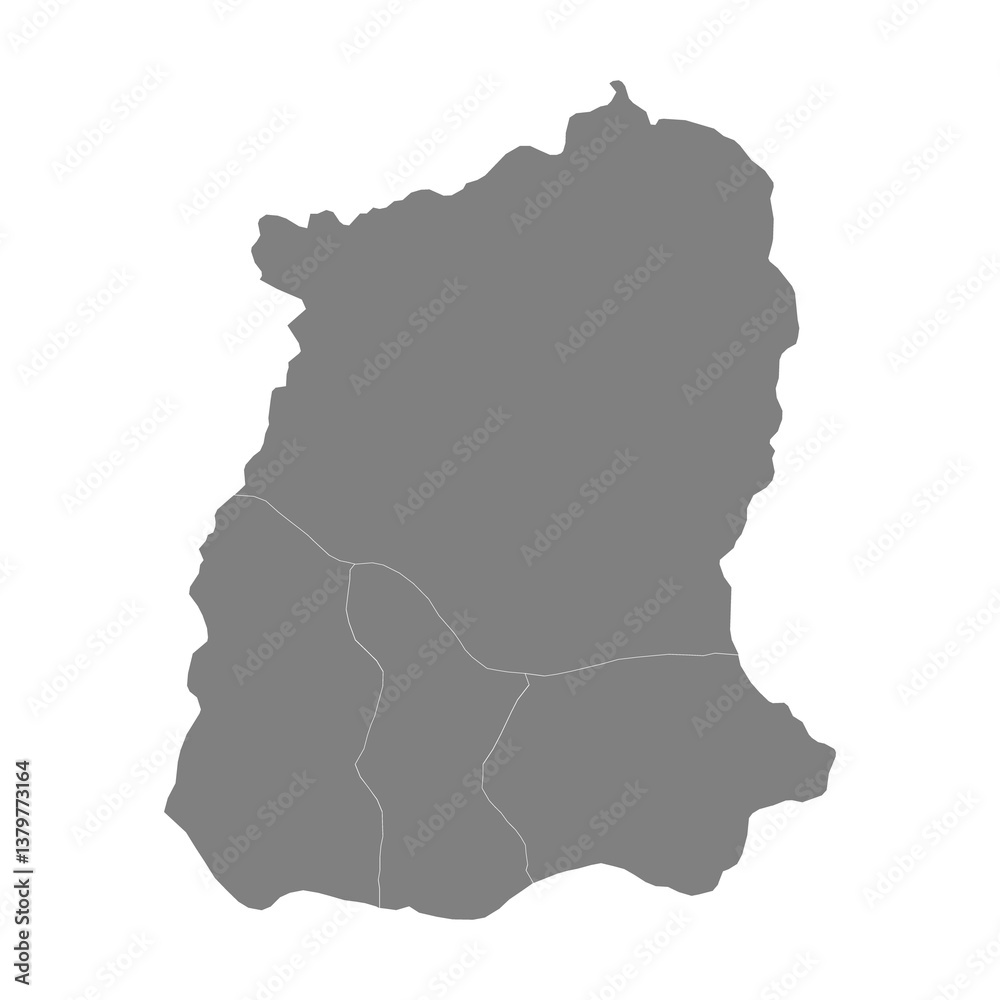 High Quality map of Sikkim is a state of India, with borders of the districts