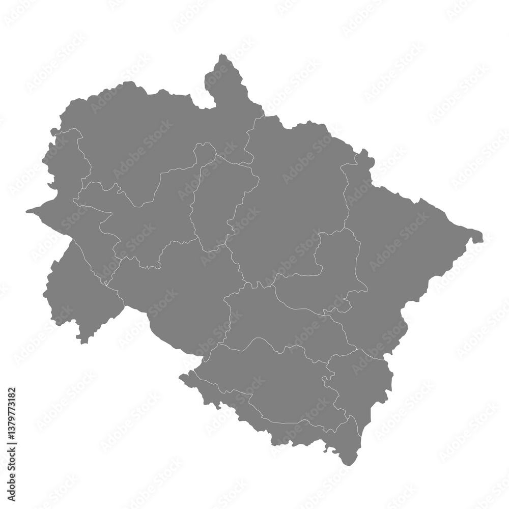 High Quality map of Uttarakhand is a state of India, with borders of the districts