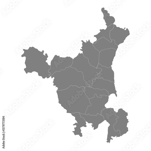 Obraz na płótnie High Quality map of Haryana is a state of India, with borders of the districts w salonie