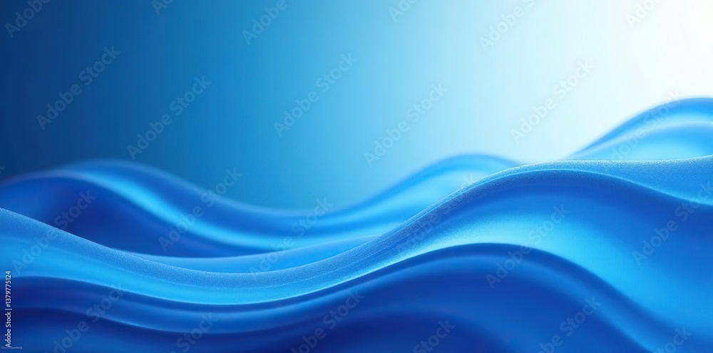 Naklejka premium Abstract blue background with soft gradient colors and swirling waves, pattern, artistic