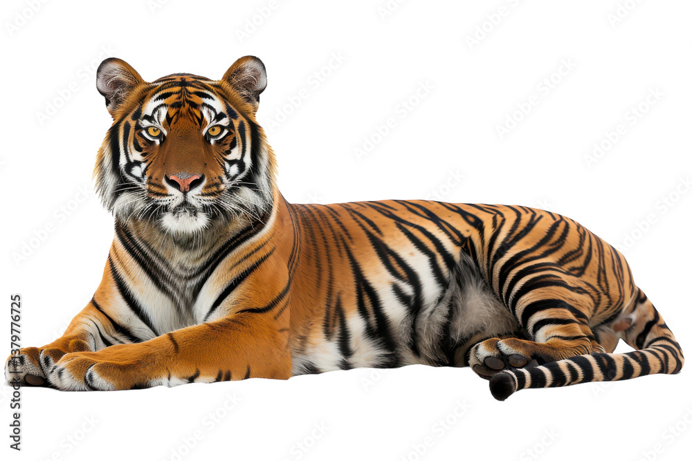 Obraz premium Majestic Bengal Tiger Isolated On Transparent Background