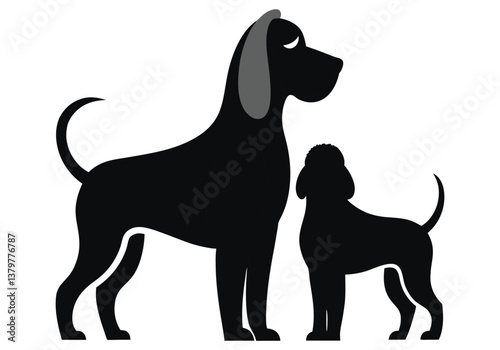 herding dog silhouette  isolated on white background