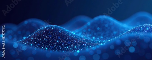 Abstract blue particles wave background with dynamic mesh design perfect for big data technology Soft wave line pattern ideal for website landing page backgrounds,  landing page,  big data technology