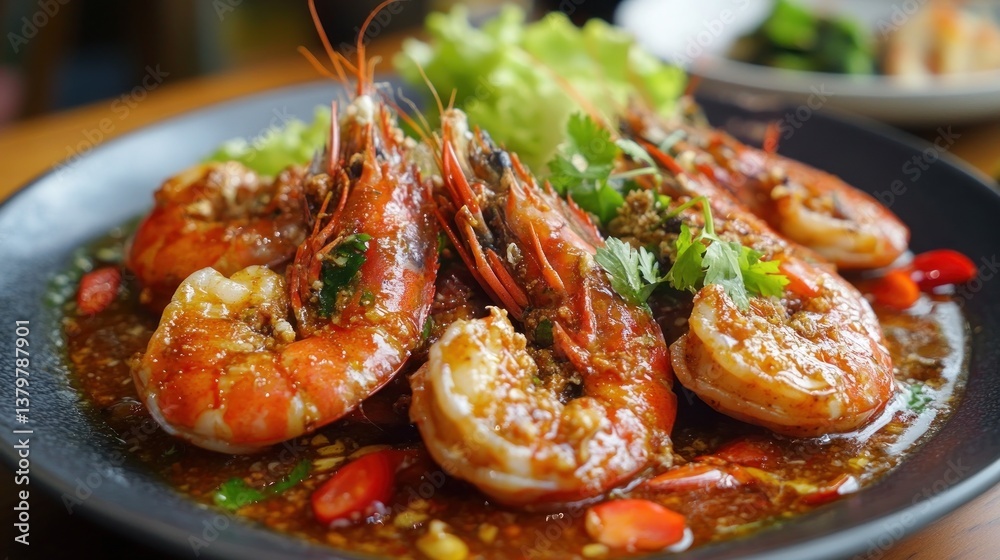 Delicious pan-fried prawns with a savory sauce. Fresh, flavorful, and expertly cooked prawns in a rich sauce with herbs and spices. Delicious pan-fried prawns with a savory sauce. Fresh, flavorful, and expertly cooked prawns in a rich sauce with herbs and spices.