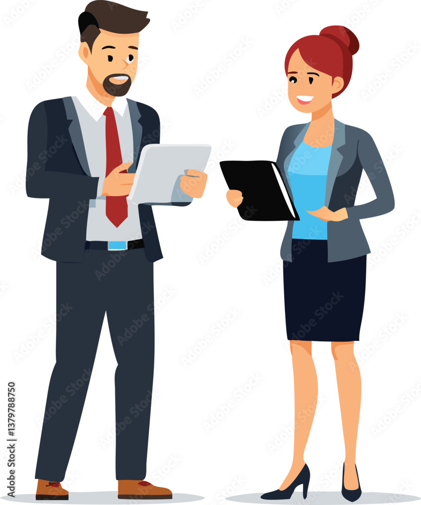 Business Colleagues Collaborating on Digital Documents Business Colleagues Collaborating on Digital Documents