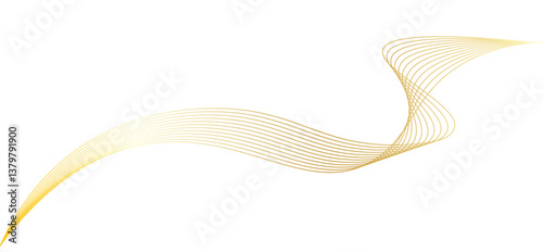 Elegant golden line art layered wavy