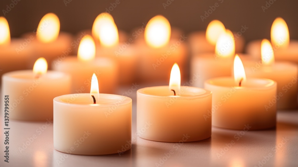 several burning candles arranged in a cluster, with soft, warm light reflecting off their wax surfaces and casting gentle shadows several burning candles arranged in a cluster, with soft, warm light reflecting off their wax surfaces and casting gentle shadows