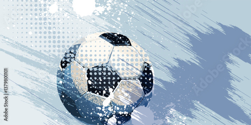Soccer ball and gal net illustration combined pencil sketch and watercolor sketch.