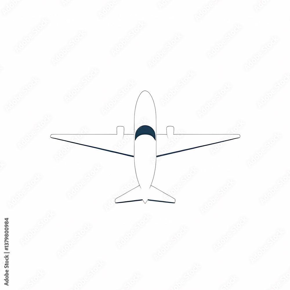 Vector graphic of a minimalist airplane navigation chart Vector graphic of a minimalist airplane navigation chart