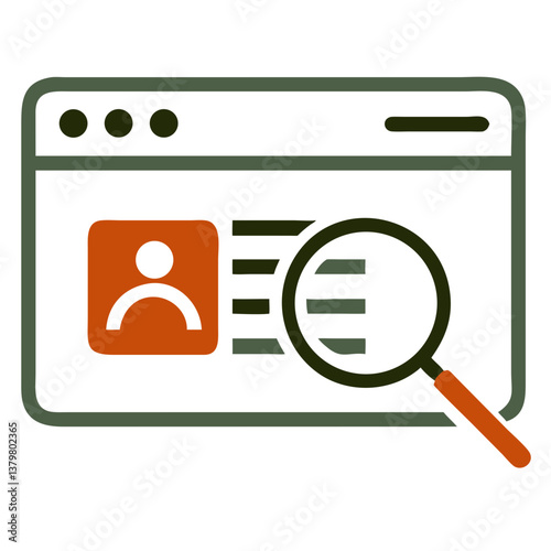biometric user record card, biometrics Icon with Glasses in Minimalist Style  