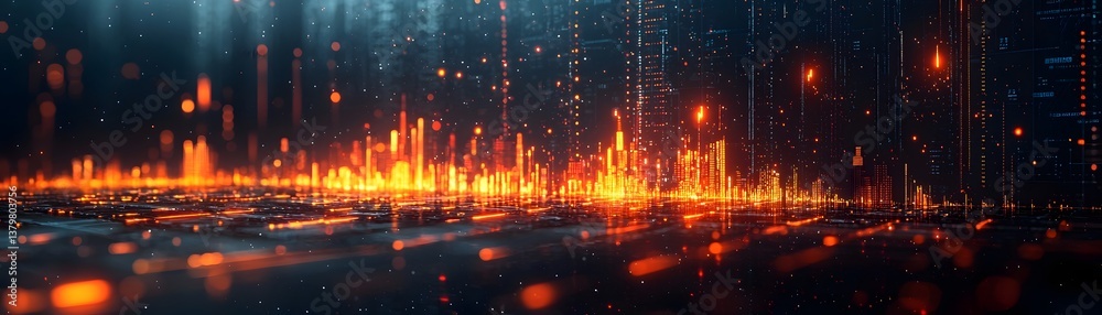 Fototapeta premium Vibrant data visualization of financial analytics and trends