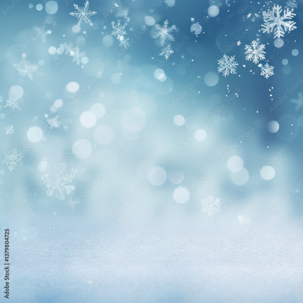 Christmas background featuring delicate snowflakes of various sizes gracefully falling against a soft gradient backdrop Christmas background featuring delicate snowflakes of various sizes gracefully falling against a soft gradient backdrop