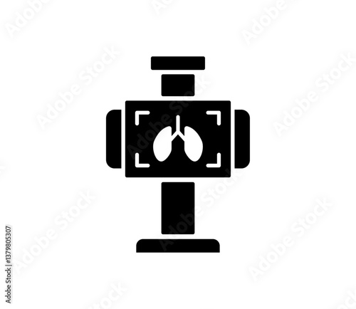 肺レントゲンのアイコンイラスト　ベクター
