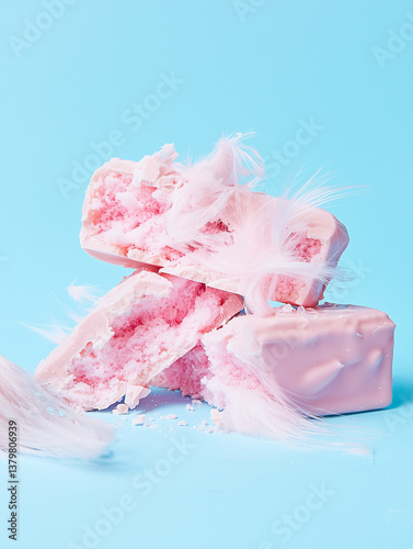 fusion of pink chocolate with pismaniye