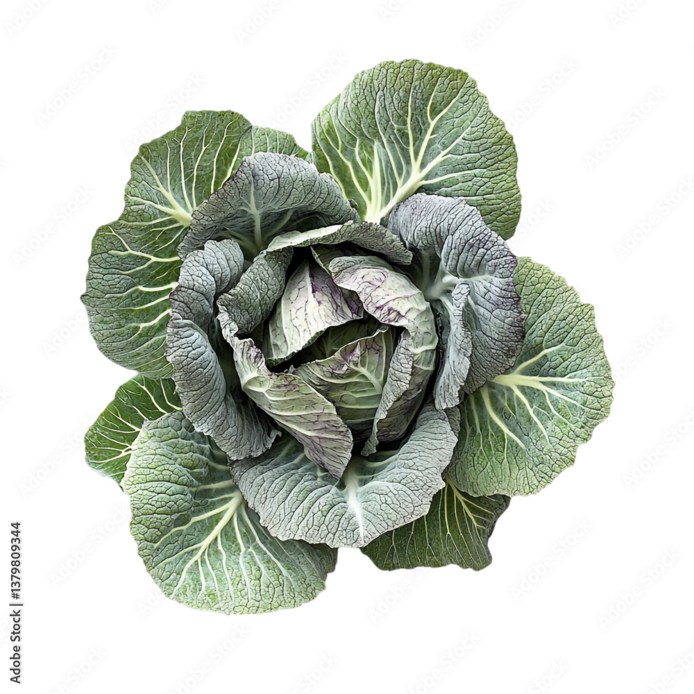 Obraz premium Savoy Cabbage Detailed Closeup Vibrant Green Hues