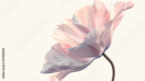 A soft pastel floral clipart with gentle petal shades, standing alone on a white background.