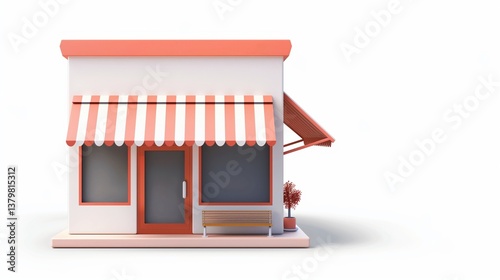 A store front icon with an awning, representing retail businesses, centered on a white background.