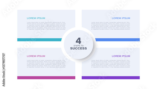 Infographic template with 4 steps or options with space for your text
