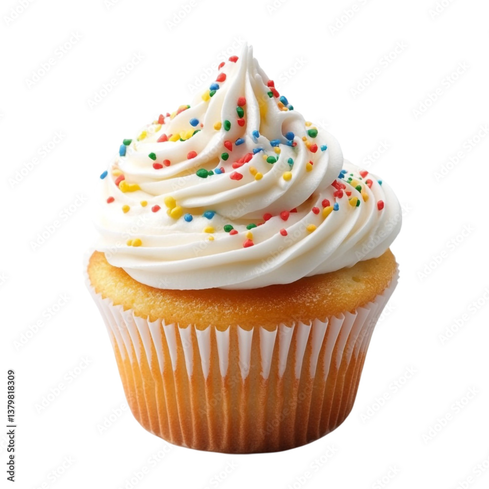 Delicious Vanilla Cupcake with Sprinkles Sweet Treat Bakery Dessert, Delicious Vanilla Cupcake with Sprinkles Sweet Treat Bakery Dessert,