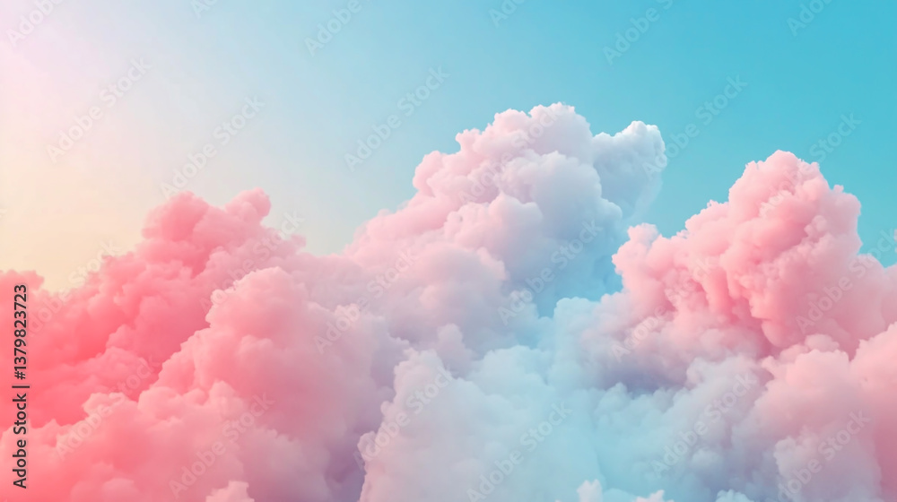 Fototapeta premium Soft pastel gradient background in blush pink and sky blue