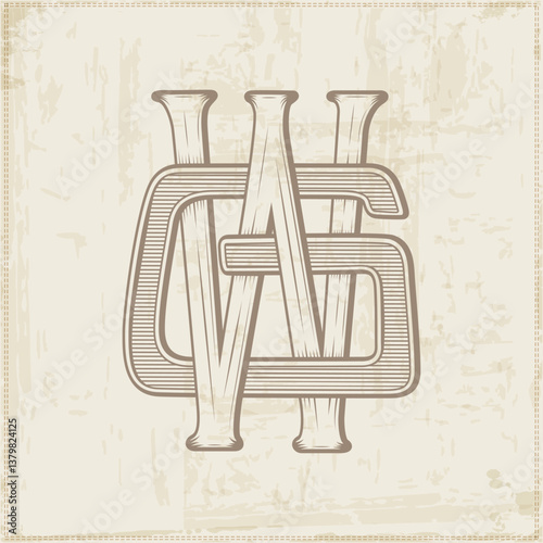 GW, WG,  logo GW, Letter GW, Monogram GW, vector, logo, Wedding Monogram Initials, Wedding Logo,Wedding Monogram, Logo Design , Monogram Vintage