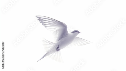 A swallow icon soaring with wings outstretched and tail fanned, outlined smoothly on a white background.