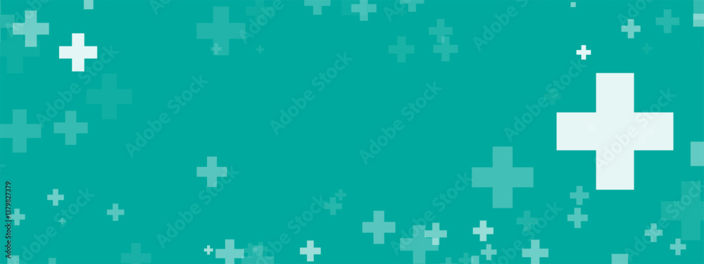 Fototapeta premium Healthcare Medical Plus Pattern. Medical Plus Symbols Pattern. Health Plus Pattern Elements Background. Medical Tech Background.