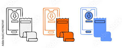 Download flat vector icon. install symbol. Download icon. Upload button. Load symbol. Modern, simple flat vector illustration