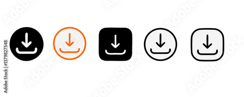 Download flat vector icon. install symbol. Download icon. Upload button. Load symbol. Modern, simple flat vector illustration