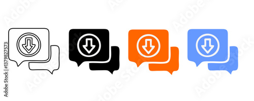 Download flat vector icon. install symbol. Download icon. Upload button. Load symbol. Modern, simple flat vector illustration