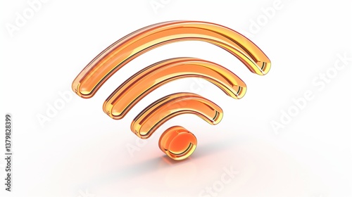 A Wi-Fi signal icon with curved bars increasing in size, clearly isolated on a white background.