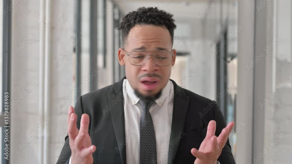 Portrait of Shocked Hispanic Businessman Reacting to Loss Portrait of Shocked Hispanic Businessman Reacting to Loss