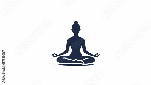 A yoga pose icon with a person meditating, representing mindfulness, clearly drawn on a white background.