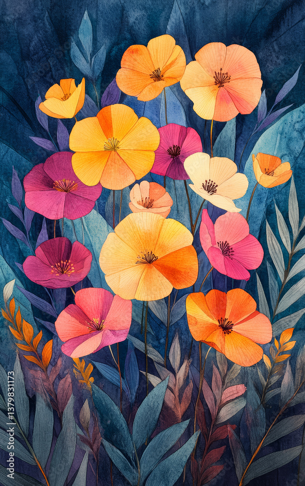 Naklejka premium Vintage floral texture art background