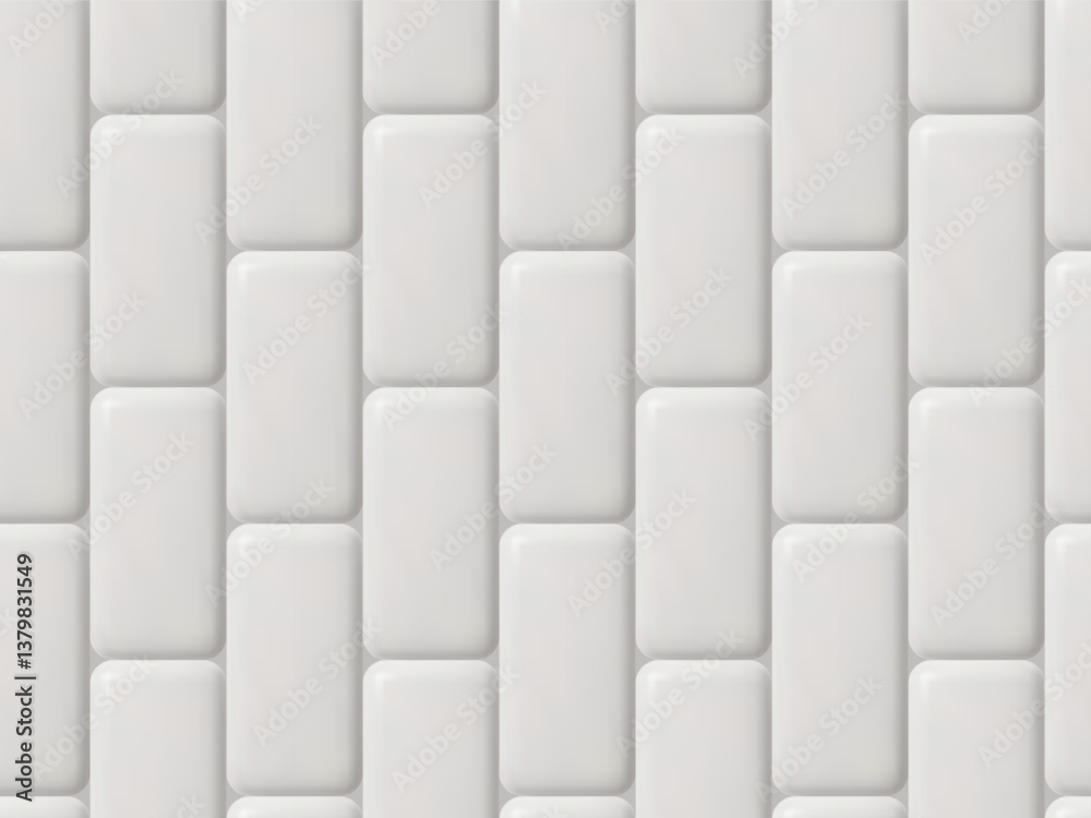 Obraz premium White bricks 3d vector seamless pattern for decor or wallpaper