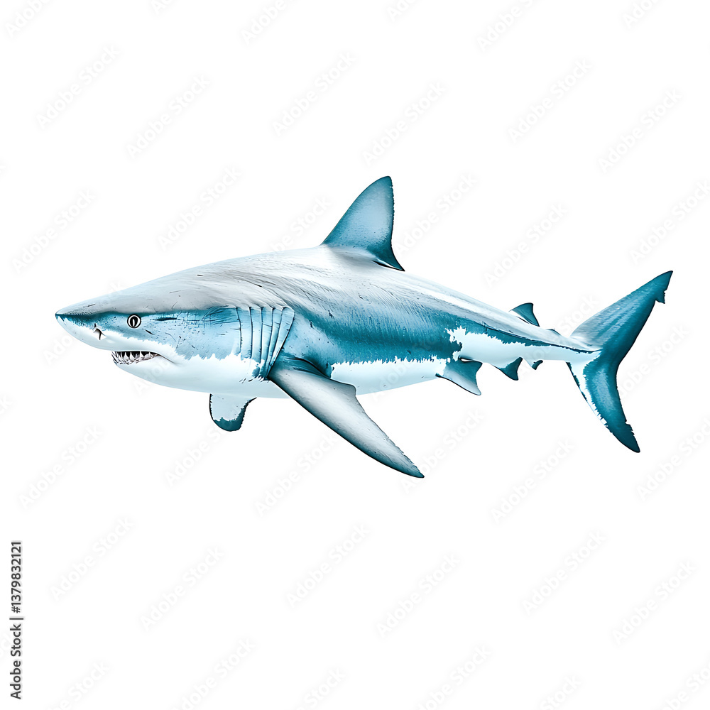 detailed illustration of gray shark showcasing its side view, emphasizing its sleek body and sharp features, evokes sense of oceanic adventure detailed illustration of gray shark showcasing its side view, emphasizing its sleek body and sharp features, evokes sense of oceanic adventure