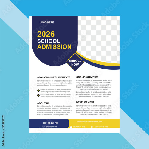 School admission creative modern flyer design