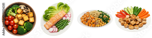 Four Nutritious Meal Options for Balanced Diets.